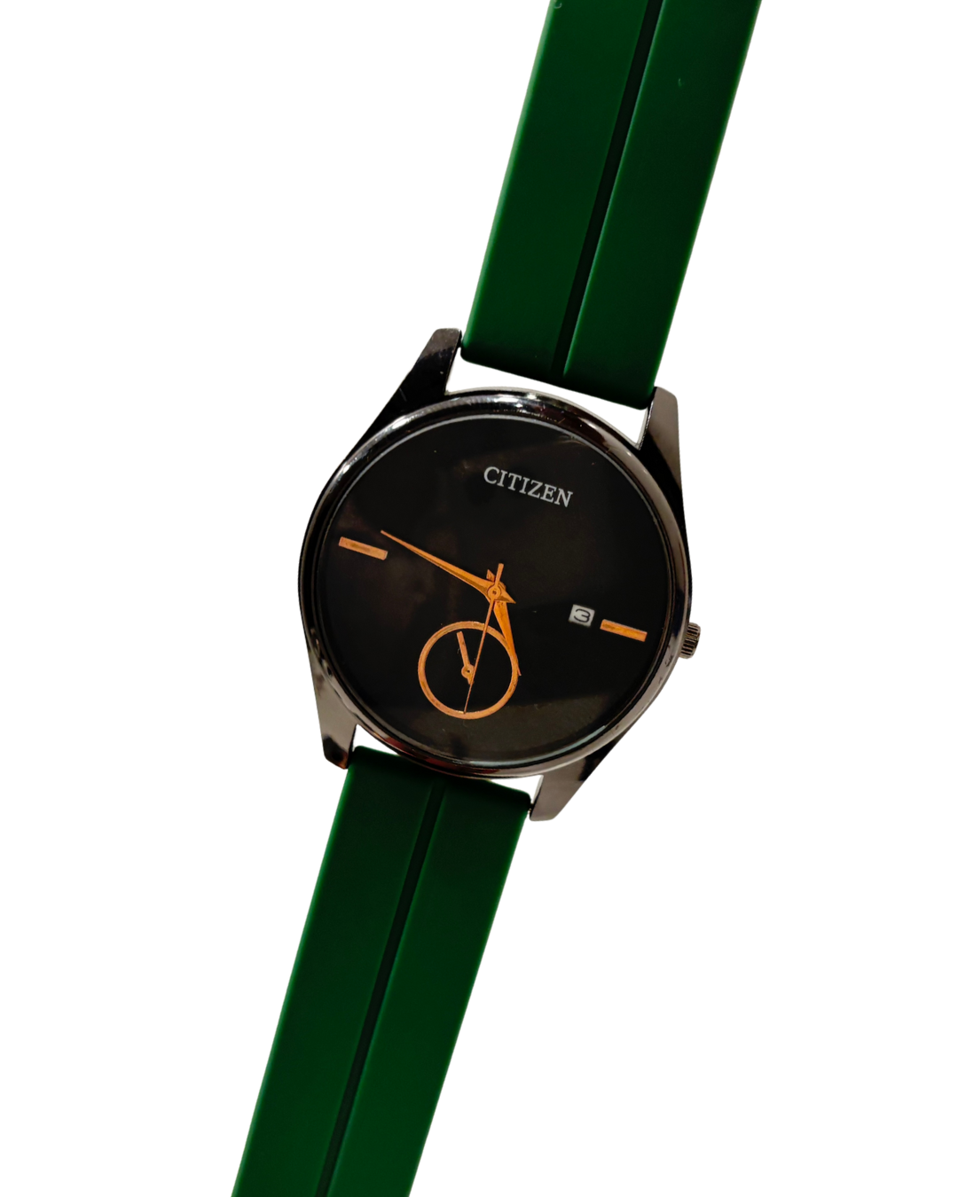 CITIZEN Black/Orange Datejust Circular (Green)