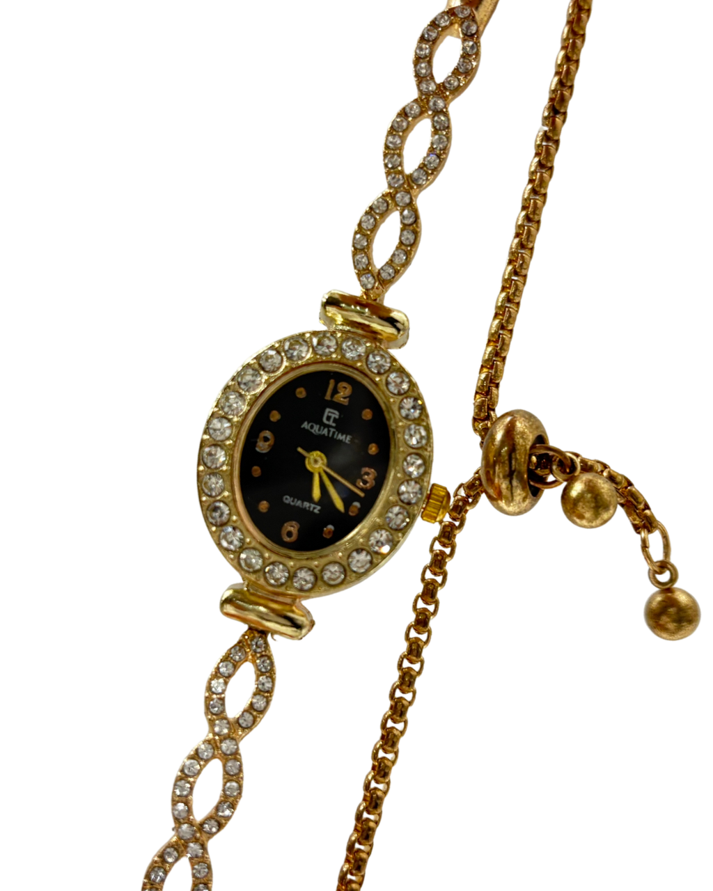 AQUATIME Black/Golden Quartz Mini-Circular