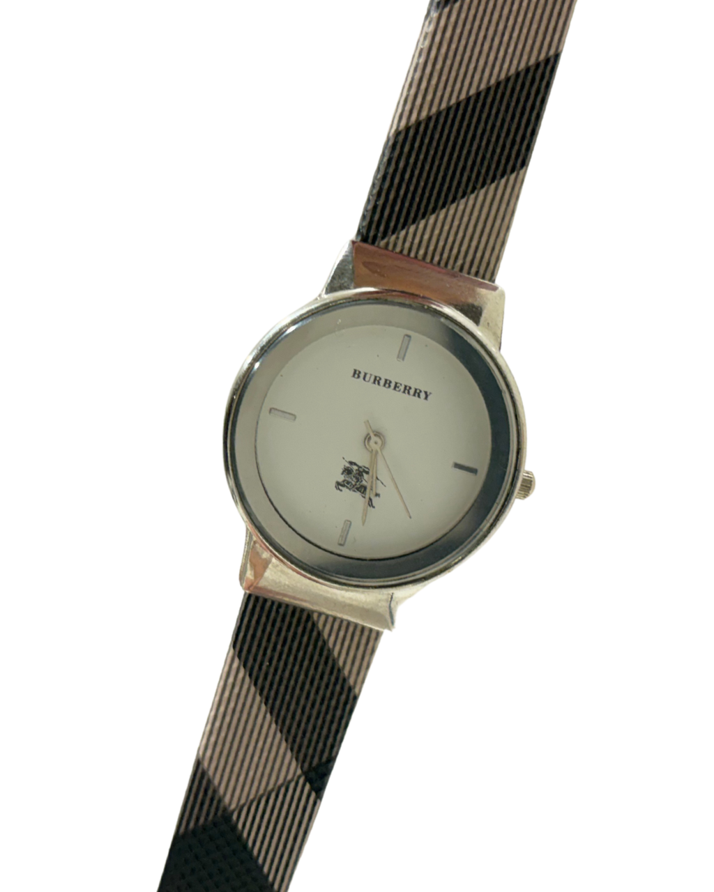 BURBERRY White/Silver Quartz Circular (Wild)