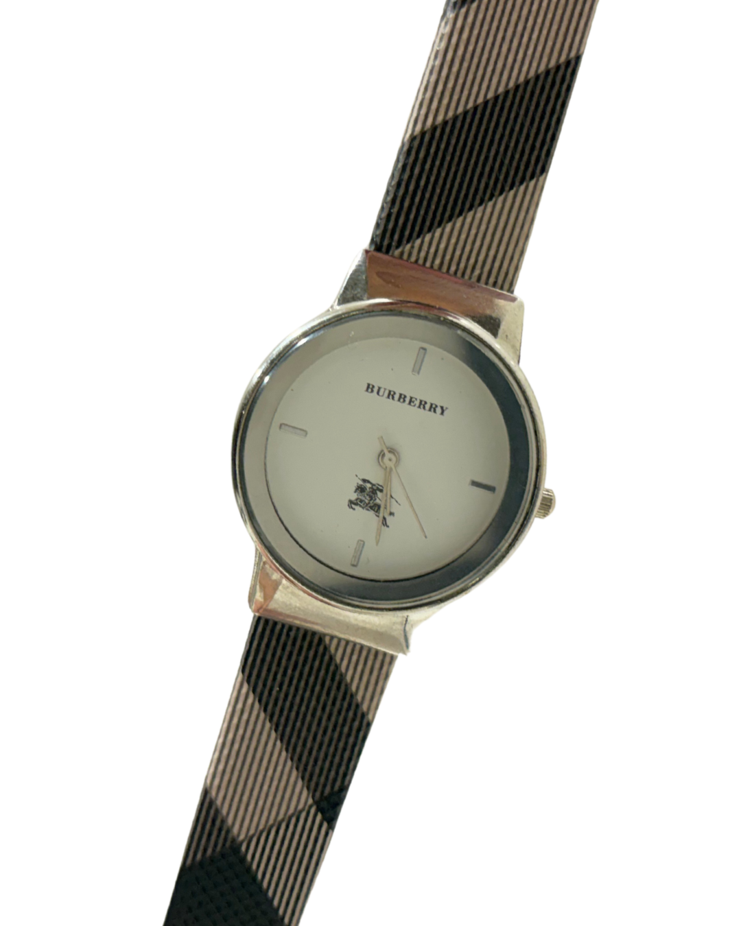 BURBERRY White/Silver Quartz Circular (Wild)