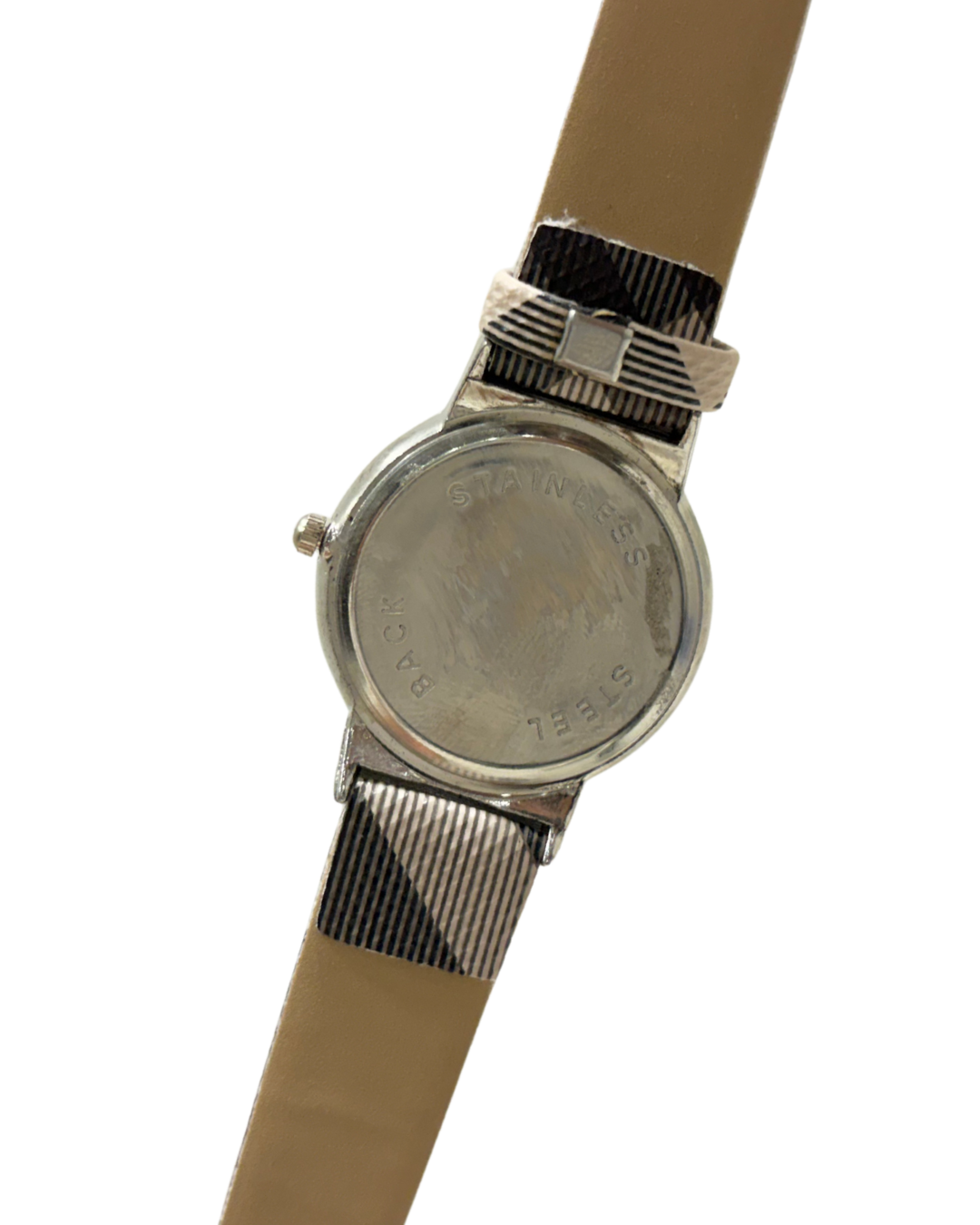 BURBERRY White/Silver Quartz Circular (Wild)