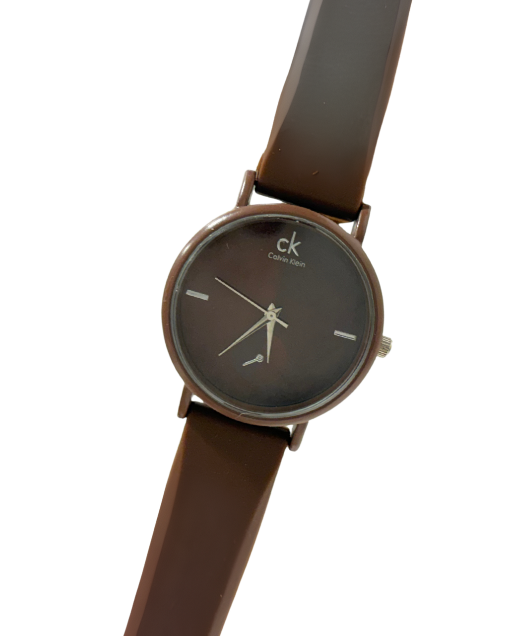 CALVIN KLEIN Maroon/Silver Quartz Circular (Maroon)