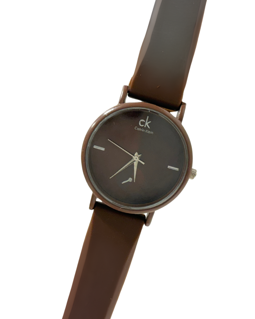 CALVIN KLEIN Maroon/Silver Quartz Circular (Maroon)