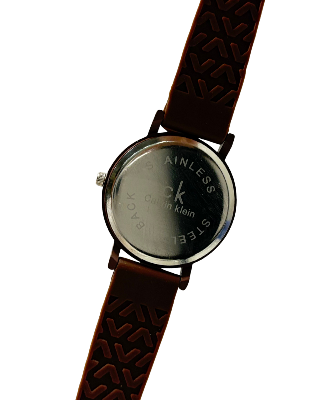 CALVIN KLEIN Maroon/Silver Quartz Circular (Maroon)