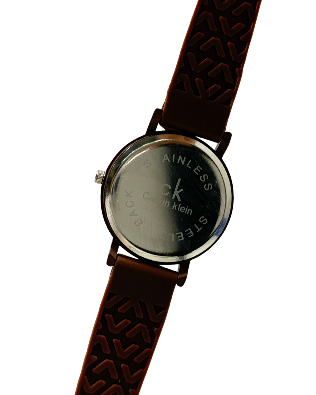 CALVIN KLEIN Maroon/Silver Quartz Circular (Maroon)