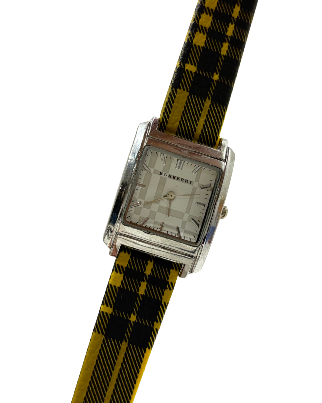 BURBERRY White/Silver Quartz Square (Multi-Color)