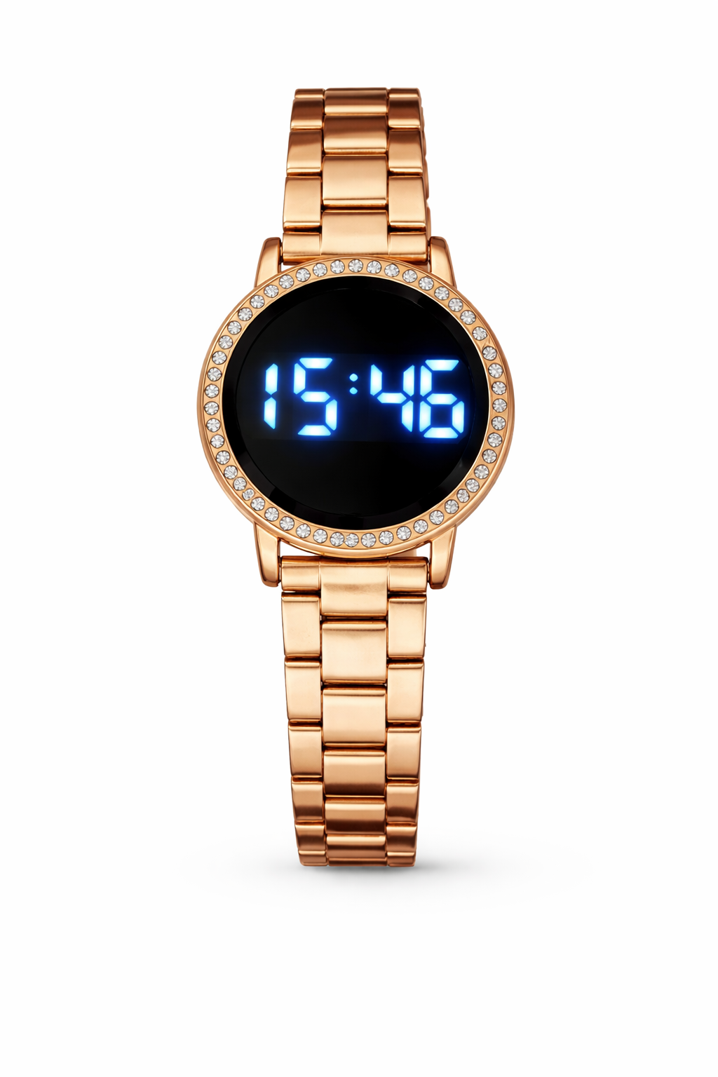 GENERIC Digital Black/Blue Watch (Golden)