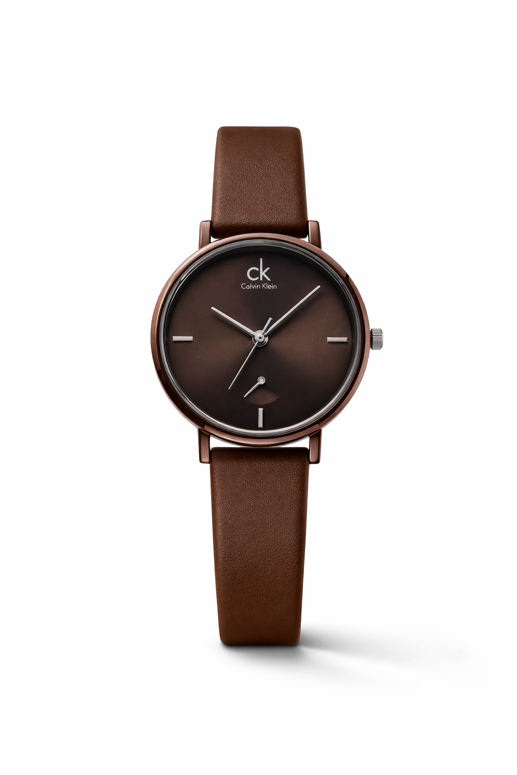 CALVIN KLEIN Maroon/Silver Quartz Circular (Maroon)