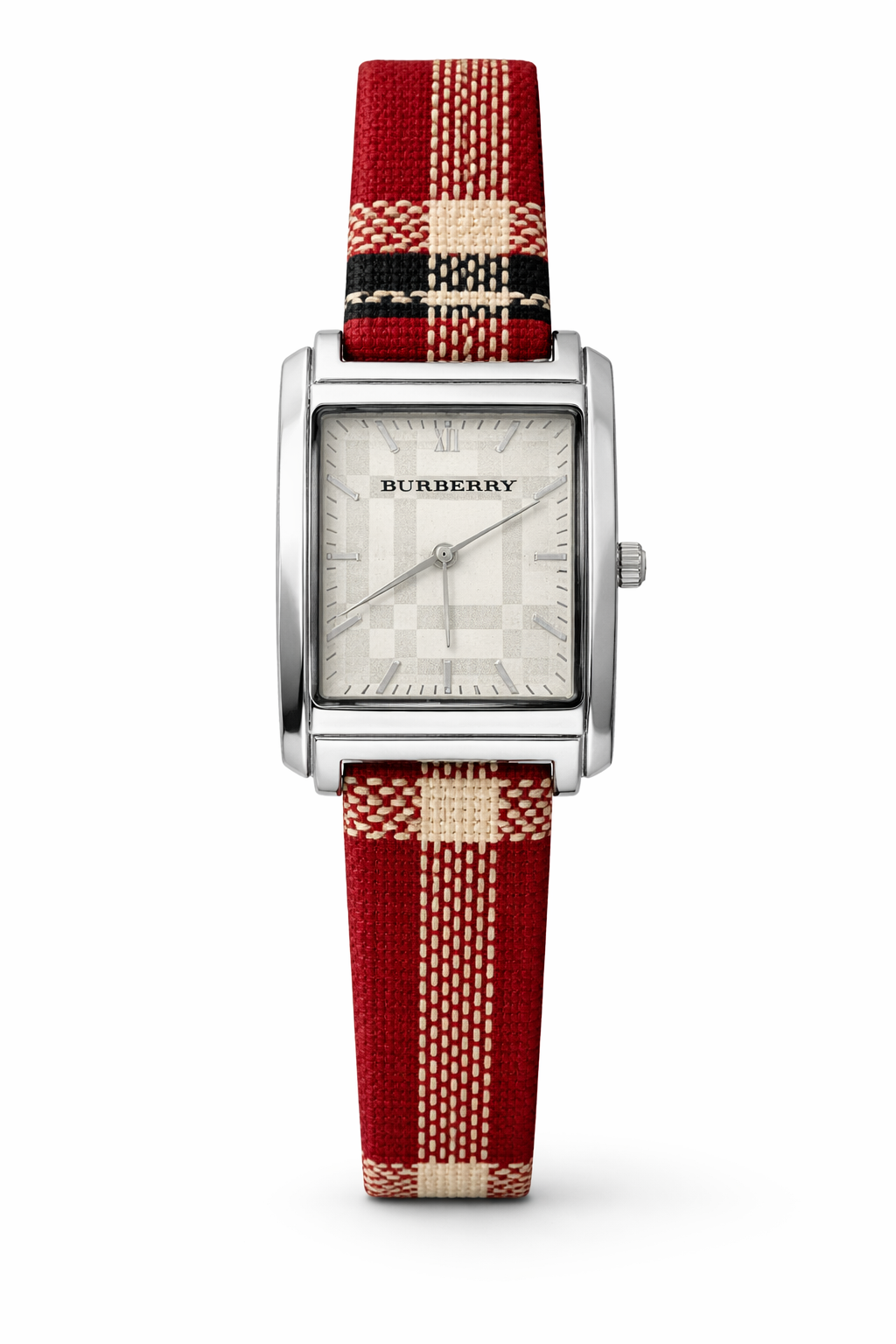 BURBERRY White/Silver Quartz Square (Multi-Color)