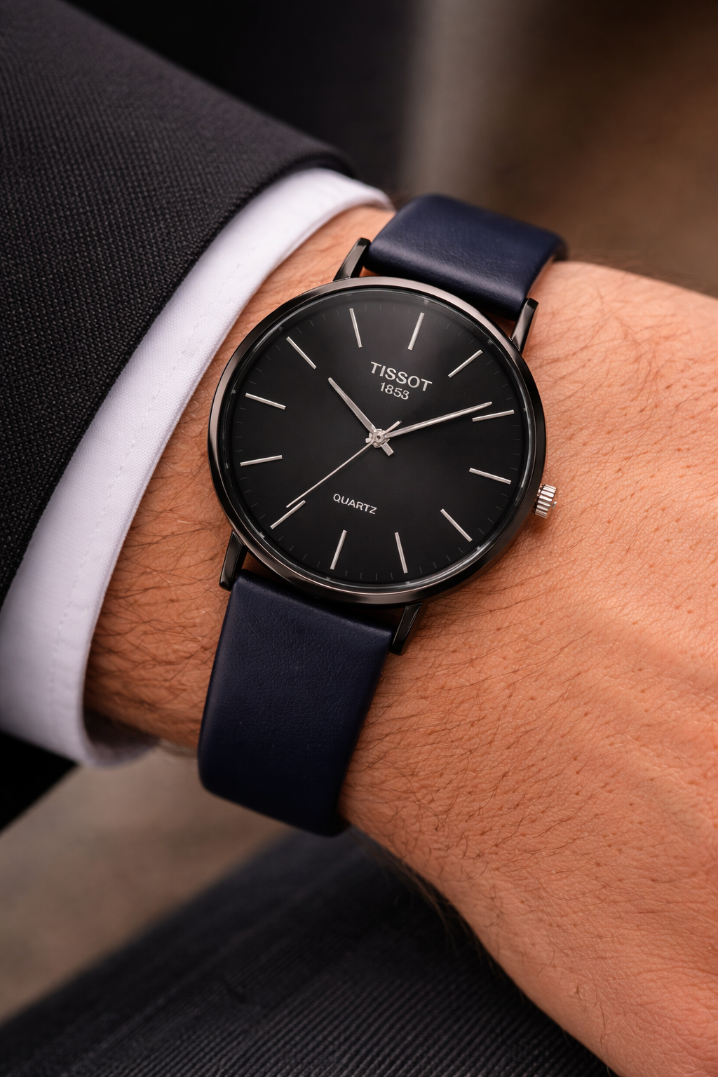 TISSOT Black/White Quartz Circular (Blue)