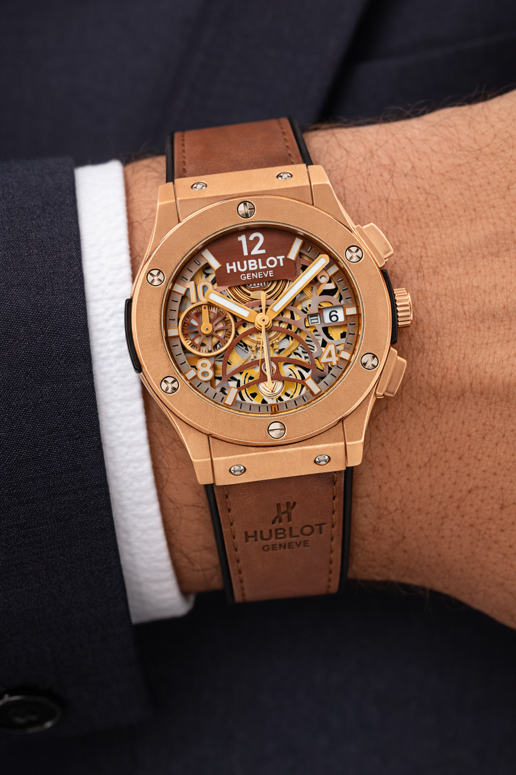 HUBLOT GENEVE Maroon/Golden Datejust Circular (Brown)